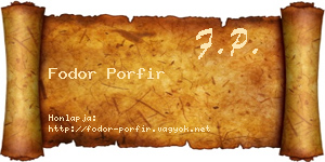 Fodor Porfir névjegykártya